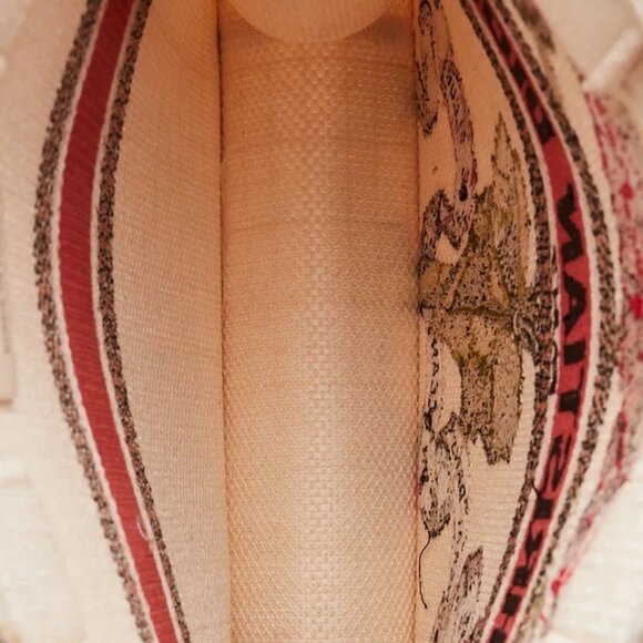 Christian Dior Latte Multicolor Canvas Fleurs Bibliques Vertical Book Tote Bag - Picture 7 of 8